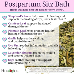 Herb Lore Postpartum Sitz Bath – USDA Organic - Soothing Herbal Care for Perineal Comfort