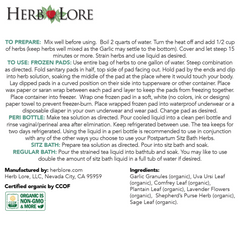 Herb Lore Postpartum Sitz Bath – USDA Organic - Soothing Herbal Care for Perineal Comfort