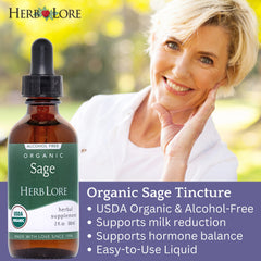 Herb Lore Sage Tincture - USDA Organic - Alcohol Free