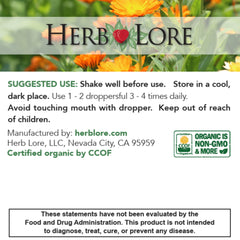 Herb Lore Organic Mullein Tincture - Alcohol-Free Mullein Leaf Extract for Lung & Respiratory Health Support