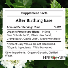 After Birthing Ease Supplement Facts