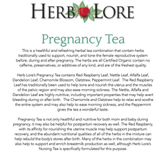 Herb Lore Pregnancy Tea Back Label