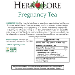 Pregnancy Tea Use and Supplement Facts